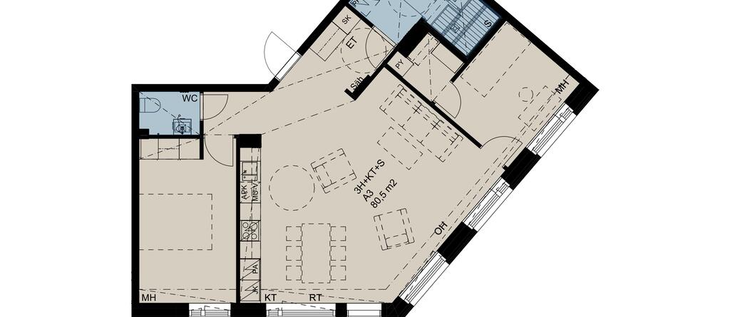 Maunulantie 21, Maunulanpolku 1 A3, kuva 1