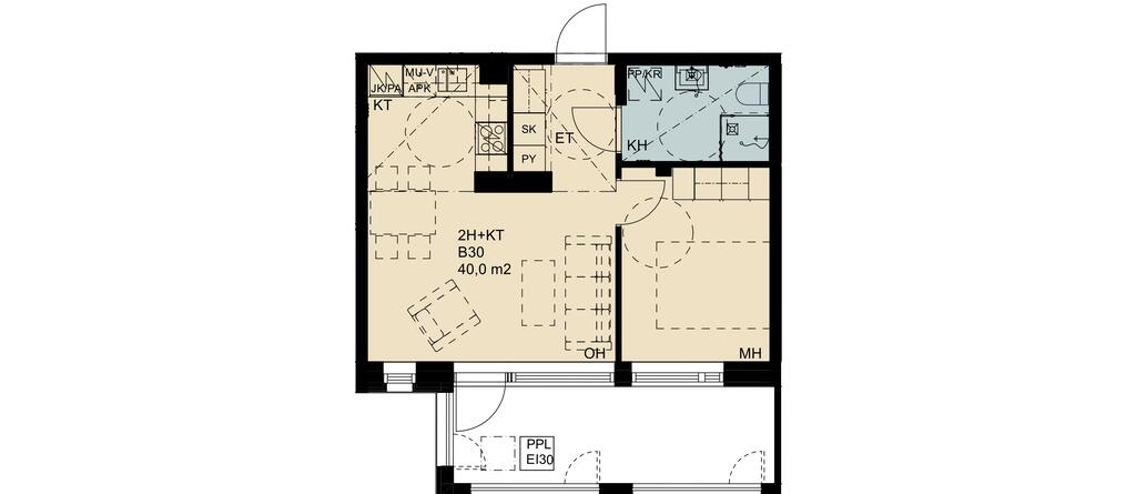 Maunulantie 21, Maunulanpolku 1 B30, kuva 1
